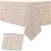 POPOYU Tovaglia in PVC a quadretti 3P, tovaglia a quadri in PVC, lavabile, 137 x 180 cm, rettangolare, impermeabile, a prova di olio, per la casa, all'aperto, picnic, decorazioni per feste