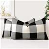 JOTOM Set di 2 Federe per Cuscini 30x50cm Copricuscini Di Natale Agriturismo Classico Plaid Decorativo Cuscini Divano Arredamento per la Casa per Divano Soggiorno Letto (Nero)