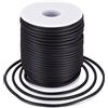 Bestewelry Cordoncino in gomma tubolare sintetico da 32,8 m senza foro in PVC massiccio con bobina in plastica per la creazione di gioielli (nero)