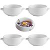 WUERKIYA Set di 4 Ciotole per Zuppe con Manici Ciotola Colazione Ciotole per Zuppe di Cipolle Francesi Ciotola per Cereali Ciotola Insalata Ciotole Grandi 250ml Bianco