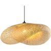 Schindora Creatività Lampadario Camera Da Letto, Cappello Intrecciato A Mano Lampadario Salotto Retrò 100 Cm Lampadario Moderno Soggiorno Per Cucina Sala Da Pranzo Soggiorno Ristorante, Paglia Chiara
