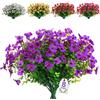 SOMYTING 8 pezzi Fiori Artificiali Finti Piante Artificiale Arbusti Resistenti ai Raggi UV Non Sbiadiscono Pianta Artificiale Verde per Veranda Finestra Ufficio Arbusti Decorare (Viola)