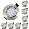 HiBay Faretti LED da Incasso per Cartongesso Orientabile 40° 5W Luce Naturale Foro 70-80mm Ultra Slim 27mm Faretti Led Soffitto Rotondo 220V per Interno Cucina Set di 8