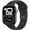 Apple Watch Series 10 Alluminio 46 mm (2024) | GPS | Nero Jet Black | Cinturino Sport M/L | nero