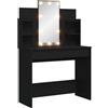 vidaXL Toeletta con Luci LED Nera 96x40x142 cm