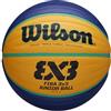 Wilson, Pallone da Basket FIBA 3 x 3 REPLICA JUNIOR, Misura 5, Gomma, da Utilizzare al Chiuso e all'Aperto, Giallo/Blu, WTB1133XB