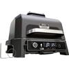 Ninja Woodfire Barbecue Elettrico XL, Griglia Friggitrice ad Aria e Affumicatore 4 in 1 da Esterno, con Termometro a Sonda Digitale, Sistema di Cottura Intelligente Smart Cook, Grigio/Nero, OG850EU