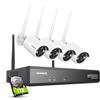 SANNCE WLAN 5MP Set Telecamera di Sorveglianza Esterna , Sistema di Sorveglianza Wireless NVR 5MP 10CH,Rilevamento Umano AI, Impermeabile IP66, Registrazione Audio-1TB Disco Duro