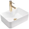Rea Lavabo da Appoggio Mini Lavandino bagno 410 x 310 x 130 mm Ceramica (Bianco)