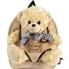 PERLETTI Zaino Asilo Bambina Bambino 3 4 5 Anni - Peluche Orso Beige - Zainetto Orsacchiotto da Bimbo Bimba Scuola Viaggi - Cartella Scolastica Morbida 21x27x9 cm (Orsetto Beige con Fiocco)