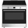 Smeg Cucina CG90CIXT con forno termoventilato e piano cottura induzione finitura acciaio inox da 90x60 cm