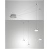 Fabas ISABELLA SOSPENSIONE 4 LUCI ALLUMINIO SPOSTABILE A LED 3000K - 32W - 3020 lm DIMMERABILE C/ACC.