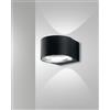 Fabas LAO APPLIQUE NERO PER ESTERNI 2 LUCI A LED 12W 3000K 1080LM IP65