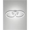 Fabas GIOTTO APPLIQUE BIANCA D.30+D.30cm 2 LUCI A LED 3000K - 36W - 3780 lm DIMMERABILE C/ACCES. SMART