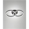 Fabas GIOTTO APPLIQUE NERA D.30+D.30cm 2 LUCI A LED 3000K - 36W - 3780 lm DIMMERABILE C/ACCES. SMART