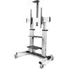 StarTech.com Supporto TV su ruote, per schermi piatti fino a 100/100Kg, carrello mobile regolabile in altezza