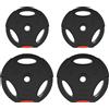 SPORTNOW Kit Pesi con 2 Dischi da 10 kg e 2 Dischi da 5 kg in Polipropilene e Sabbia, Ø34x6 cm e Ø27x4.5 cm, Nero