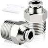 TAILONZ PNEUMATIC Raccordi a pressione con tubo diritto maschio da 6 mm OD x 3/8 di pollice BSP placcatura rame nichel TPC6-03 (confezione da 2)