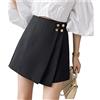 YonYeHong Mini Gonne da Donna Skort Skort A-Line Pants Shorts Gamba A Gamba Slimina Slim Flit Button Formale