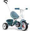 Smoby - Triciclo Be Move Boy, 7600740332, + 15 Mesi, Triciclo Evolutivo,Struttura di Metallo, Ruote Silenziose, Asta di Spinta