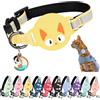 Kittytag Collare riflettente Airtag per gatti con supporto per etichetta dell'aria e campanello, sgancio rapido, compatibile con Airtag e iPhone, sicuro, regolabile e anti-soffocamento, supporto per