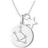 FANCIME Bilancia Segno Zodiacale 12 Costellazione Ciondolo Collana in Argento Sterling 925 Placcato Oro Bianco Gioielli per Donna Ragazze Bambini - Catena Lunghezza: 40 + 5 cm