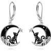 VONALA Orecchini pendenti celtici in argento Sterling con luna, idea regalo per donne e ragazze, Medio, Argento Argento sterling, Zirconia cubica