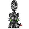 GNOCE Come Addestrare Il Tuo Drago Ciondolo Dangle Sdentato&Light Fury Dragon 925 Sterling Silver Pendant Fit Bracciale/Collana Gioielli Regalo Per Le Donne Moglie (Toothless)