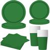 MORAINJAY Set di 68 Pezzi di Stoviglie Verde per Feste, Piatti di Carta, Bicchieri, Tovaglioli, Stoviglie per Compleanni, Matrimoni, Baby Shower, Lauree, Anniversari, Set per 16 Ospiti