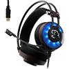 Diswoe AOSO J9 USB Cuffie da Gioco Virtual 7.1 Surround Sound Gaming Headset USB con microfono Deep Bass per PC, Nero