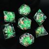 Elifel Koi Fish Ocean - Set di 7 dadi poliedrici in resina per giochi di ruolo da tavolo come Dungeons and Dragons, fatti a mano, colore blu acqua, 16 mm/19 mm, D20, D12, D10, D8, D6, D4