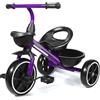 KRIDDO Triciclo per Bambini dai 24 mesi ai 5 anni, Tricicli per bambini da 2,5 a 5 anni, Triciclo Evolutivo da 2 a 4 anni, con Cestello Portaoggetti, Ideale da regalare, Viola