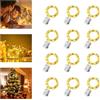 YOUNLEN 12 Pezzi Stringa Luci LED a Batteria con 3 Modalità, 2M 20LED Mini Lampada a Batteria Filo Di Rame, Impermeabile DIY Catena Luminos Lucine per Esterni Natale Matrimoni, Bianco Caldo
