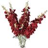 NatureMan 5 mazzi di fiori artificiali Delphinium Ajacis, stelo lungo 86 cm, fiori finti di larkspur in seta, per decorazione da tavolo, cucina, casa, giardino, feste e matrimoni (Rosso Vino)