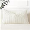 Artscope 1 Pezzi Federe per Cuscini in Velluto a Coste Elegante Copricuscini Decorativo per Domestica Soggiorno Camera da Letto Divano 40x60cm, Bianco Crema