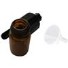 M&M Smartek Dosatore con cucchiaio e imbuto, set porzionatore sniff Snuff Bottle Sniffer dispenser in vetro e plastica, imbuto (nero - marrone)