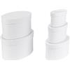 Ideen mit Herz Scatole regalo con coperchio | Scatole di cartone | Set da 5 | 5 diverse dimensioni tra loro, grandi e piccoli, in cartone robusto | ideale per compleanno e matrimonio | ovale, bianco