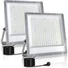 Indmird Faretto LED da Esterno 200W, 2 Pezzi Faretti Led Esterno 20000LM Faretto Led con Spina 6500K Bianco Freddo IP66 Impermeabile Faro led da esterno per Terrazza Garage Giardino Cortile Piazza