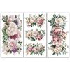 OLYCRAFT 3pz/set Decalcomanie Floreali per Mobili 15x30cm Adesivi Rosa Peonie per Mobili e Artigianato Adesivi per Trasferimento Floreale Adesivi per Mobili in Legno Decorazioni per La Casa
