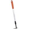 BLACK+DECKER Rastrello da giardino a 5 denti, regolabile da 66 a 100 cm, acciaio al carbonio, fibra di vetro e PVC, arancione/nero