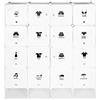 SHISHI Armadietto Modulare in Plastica con Ante, Armadio Guardaroba Componibile a 16 Cubi con Scarpiera a 4 Scomparti, Organizer Armadio con 16 Porte e 2 Aste appendiabiti, 147×36×165 cm (Bianco, 5 Livelli)
