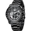 MEGALITH Orologio Uomo Acciaio Inossidabile: Impermeabile Orologio Calendario Analogico Quarzo - Cronografo Orologi da Polso Uomo Elegante Grande