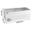 Frigo/Congelatore a Pozzetto Professionale 800, +5°C/-25°C con Ruote, Porte Vetro Curvo Scorrevoli e Led - Larghezza 200,8 cm