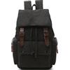 DORRISO Viaggio Canvas Zaino Uomo Alta Capacità Viaggio Zaino per 15.6 Pollici PC Portatile per Scuola Quotidiano Università Lavoro All'aperto Tela Zainetto Uomo Backpack Nero