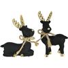 Flair Flower Statuetta di alce con renna, 8 + 11 cm, statuetta decorativa, statuetta natalizia, decorazione natalizia, animale della foresta, decorazione da giardino, cervo, decorazione natalizia