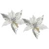 Flair Flower Poinsettia su clip, set da 2 pezzi, 28 cm, stella di Natale artificiale, mini fiore artificiale per corona dell'Avvento, ghirlande, decorazione dell'Avvento, albero di Natale, bouquet,