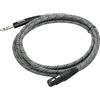 Rayzm Cavo Microfono XLR Femmina a Jack 6,35 mm Maschio, 3 Metri, Cavo Bilanciato XLR 3 Poli a Connettore TRS Stereo 6,35 mm, Intrecciatura in Nylon, Connettori Metallici