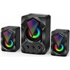 Vet Italy Vetrineinrete® Casse altoparlanti audio speaker con luci rgb subwoofer 5 + 3 watt per pc notebook smartphone usb 2.0 aux jack 3.5 mm