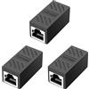 Greluma 3 Pz Accoppiatore RJ45, accoppiatore di rete, connettori Ethernet, accoppiatore in linea schermato per connettore estensore cavo Ethernet Cat7/Cat6/Cat5e/Cat5 - da femmina a femmina