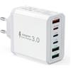 Tupneuf Caricatore USB C, 40W 6-Porte Multiplo per iPhone 15 14 13 12 11 Pro Max Mini SE 2020 XS XR X 8 7 6 6S Plus, iPad, Samsung - Presa USB Multipla Spina Carica Charger Alimentatore